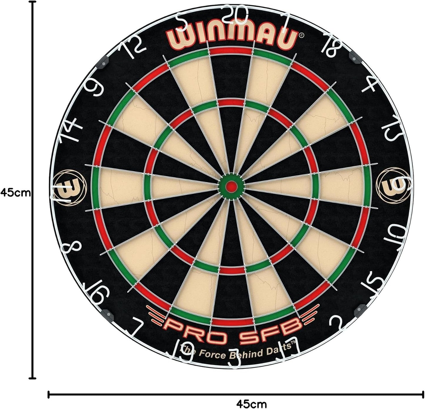 Pro SFB Bristle Dart Board - Professional Staple Free Bullseye Dartboard | Pro Dart Board for Home, Tournament or Club | Durable Bristle Dartboards for Darts Enthusiasts