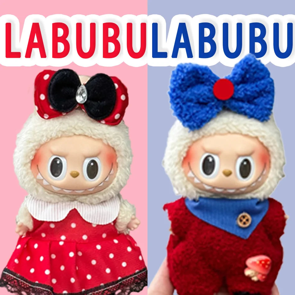 15-17 Cm Labubu Doll Stitch Cute Set Accessories Hanging Accessories Labubuv1 V2 V3 Birthday Children'S Toy Gift