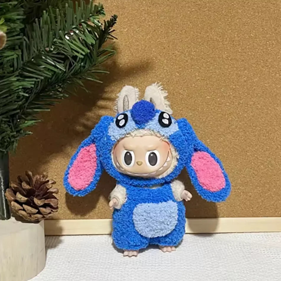 15-17 Cm Labubu Doll Stitch Cute Set Accessories Hanging Accessories Labubuv1 V2 V3 Birthday Children'S Toy Gift