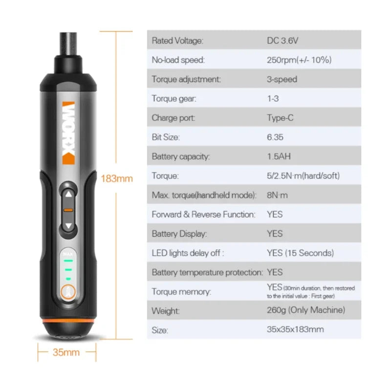 -Mini 4V Electric Screwdriver, WX240, Wireless Electric Screwdriver, USB Handle, Electric Drill Tool WX240.7/WX240/WX242