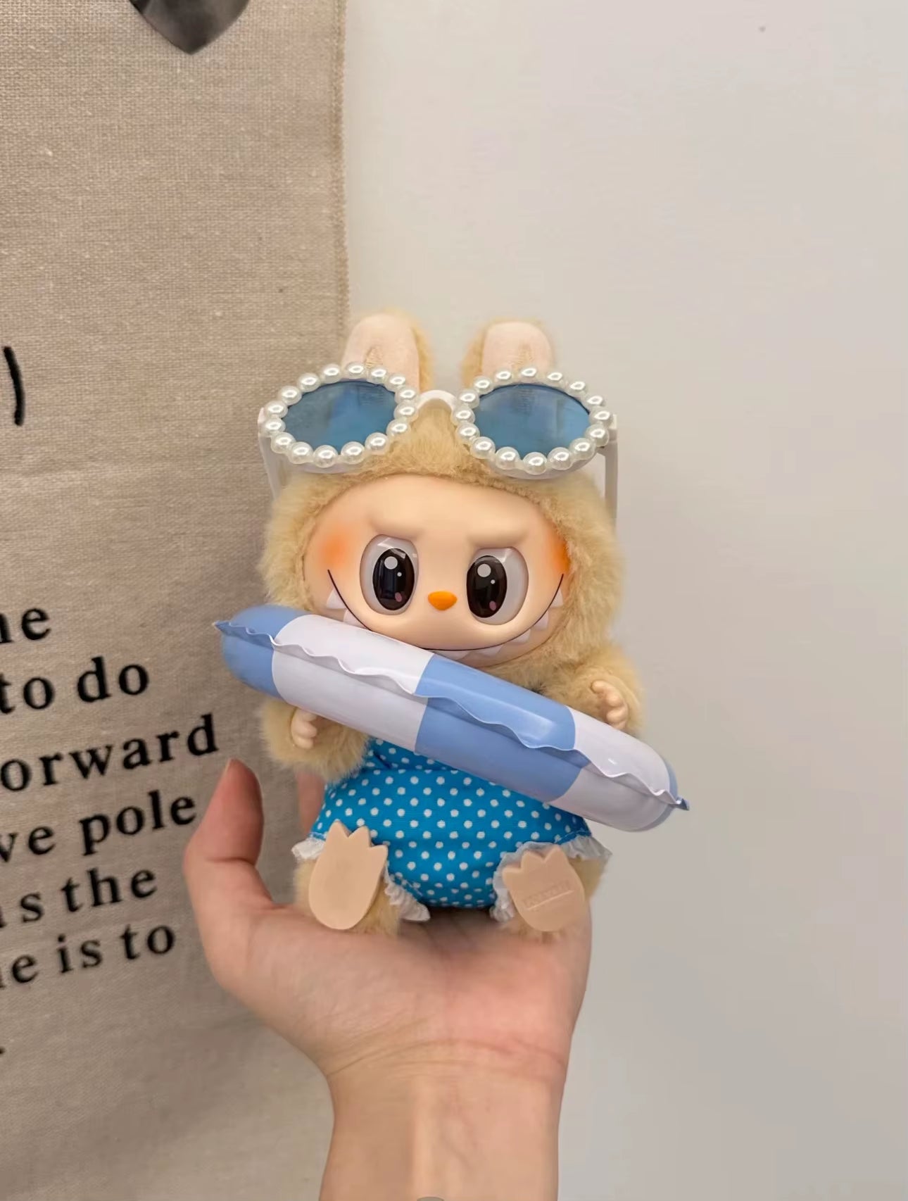 Doll'S Clothes Outfit Accessories for Ropa Labubu Cotton Doll Swimsuit Glasses Beach Diving Surfboard Straw Bag Labubu Clothes