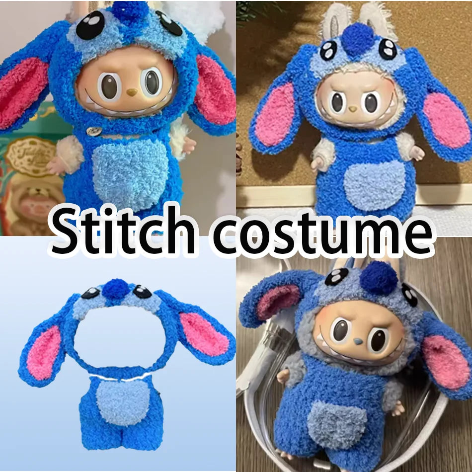 15-17 Cm Labubu Doll Stitch Cute Set Accessories Hanging Accessories Labubuv1 V2 V3 Birthday Children'S Toy Gift