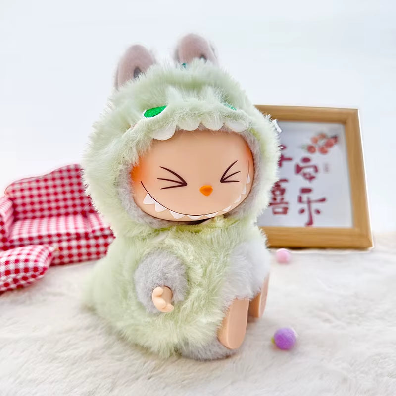 Doll Clothes for 15-17Cm Labubu Pendant Sitting Baby Bee Dinosaur Shark Labubu Dolls Accessories Cute Decoration Little Clothes