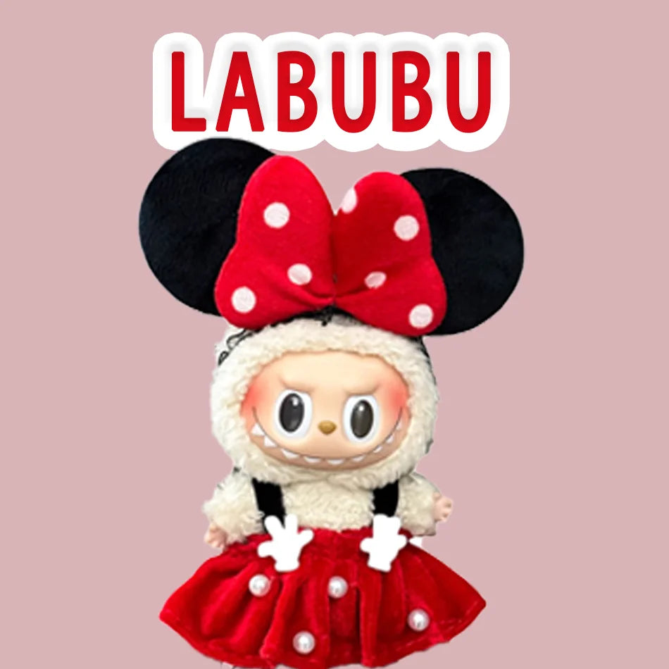 15-17 Cm Labubu Doll Stitch Cute Set Accessories Hanging Accessories Labubuv1 V2 V3 Birthday Children'S Toy Gift