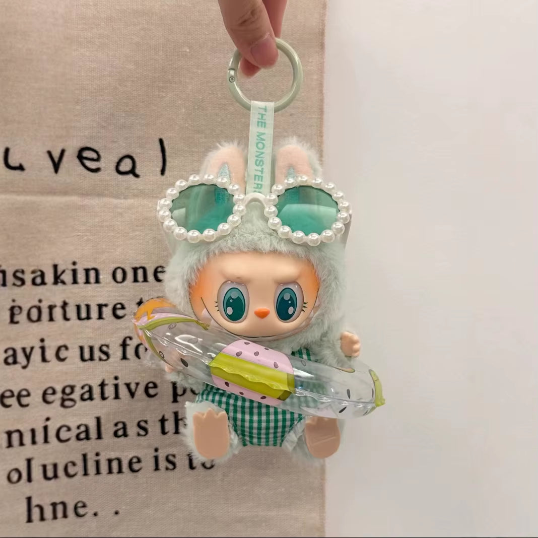 Doll'S Clothes Outfit Accessories for Ropa Labubu Cotton Doll Swimsuit Glasses Beach Diving Surfboard Straw Bag Labubu Clothes