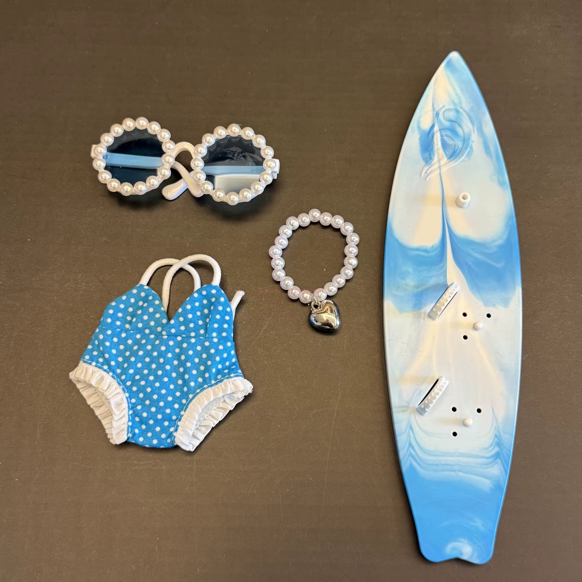 Doll'S Clothes Outfit Accessories for Ropa Labubu Cotton Doll Swimsuit Glasses Beach Diving Surfboard Straw Bag Labubu Clothes