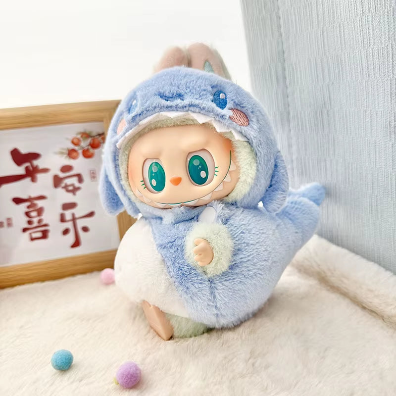 Doll Clothes for 15-17Cm Labubu Pendant Sitting Baby Bee Dinosaur Shark Labubu Dolls Accessories Cute Decoration Little Clothes