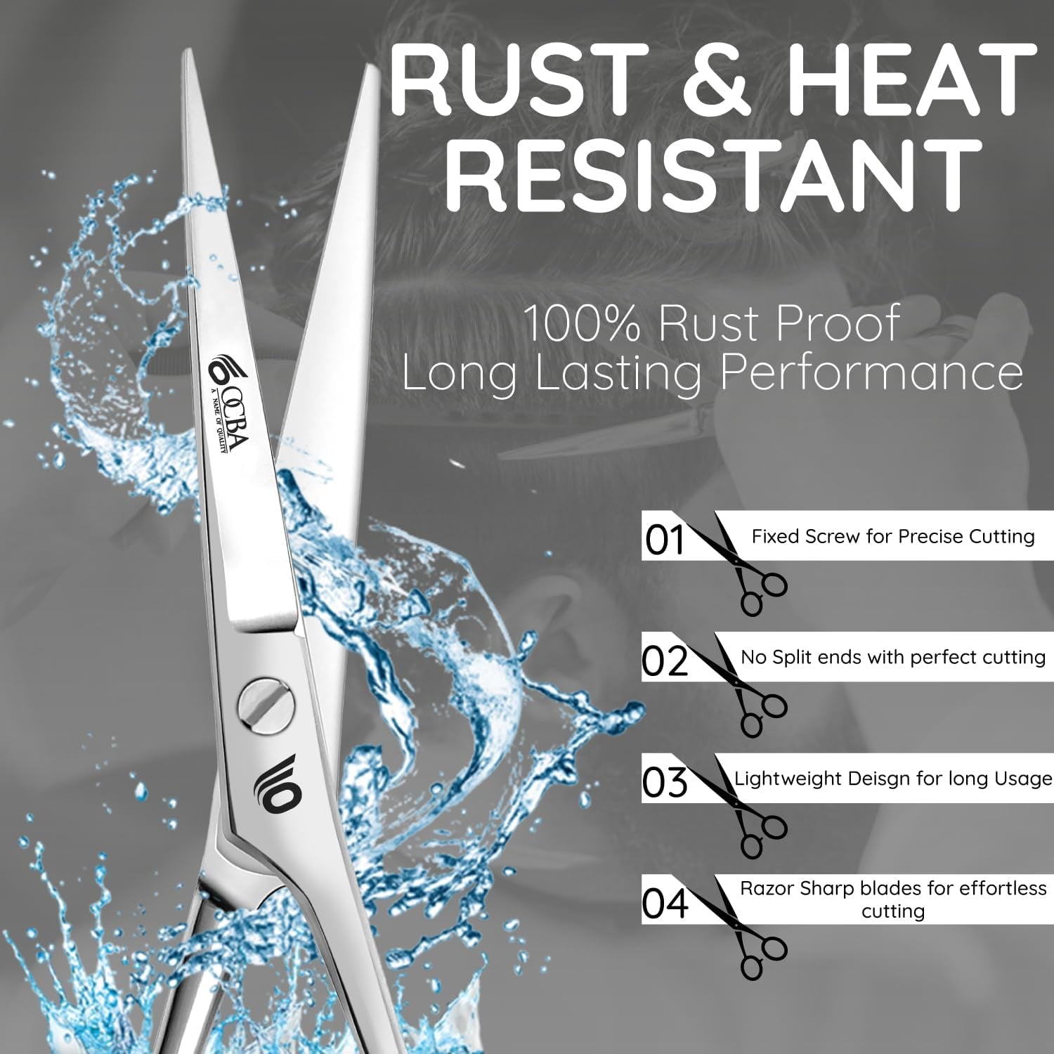 Professional 6" Hairdressing Scissor Sharp Hair Cutting Scissors for Barbers Hairdressers & Stylists Beard & Haircut Scissors for Men & Women (Classic Scissor)