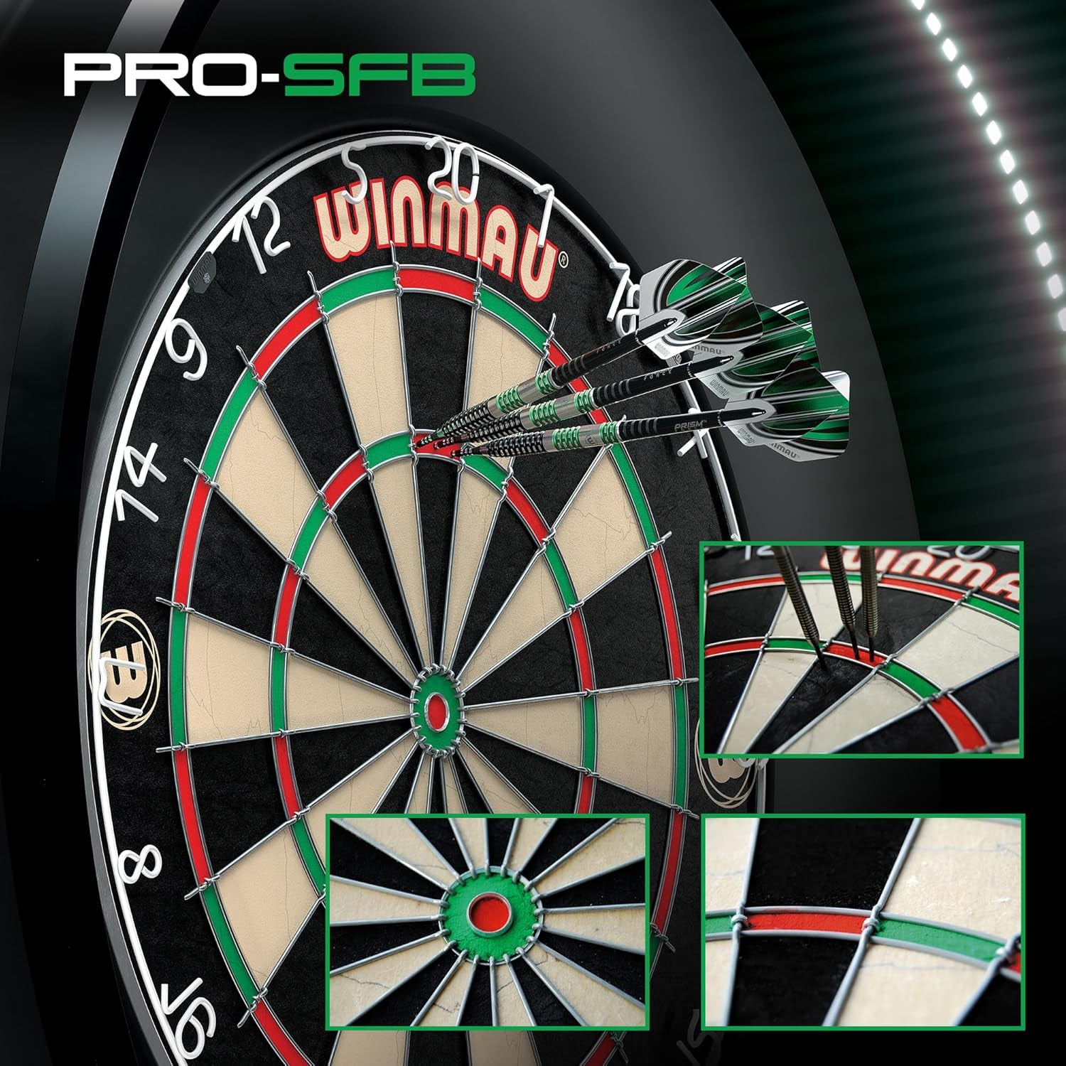 Pro SFB Bristle Dart Board - Professional Staple Free Bullseye Dartboard | Pro  Dart Board for Home, Tournament or Club | Durable Bristle Dartboards for Darts Enthusiasts