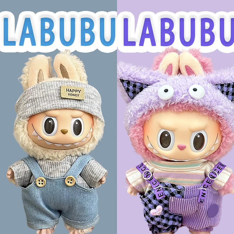 15-17 Cm Labubu Doll Stitch Cute Set Accessories Hanging Accessories Labubuv1 V2 V3 Birthday Children'S Toy Gift